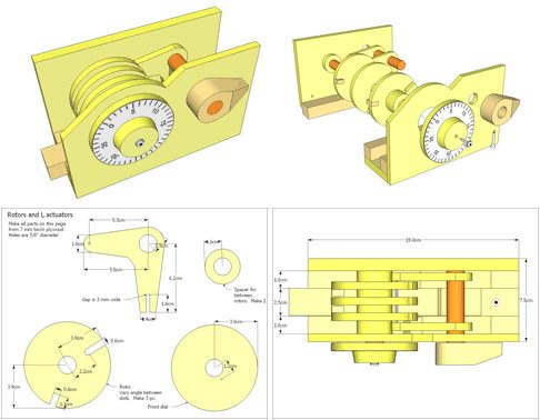 Wooden combination lock plans